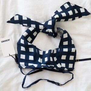 NWT Jacquemus Le Haut Limao Cropped Gingham Halter Top Size 2